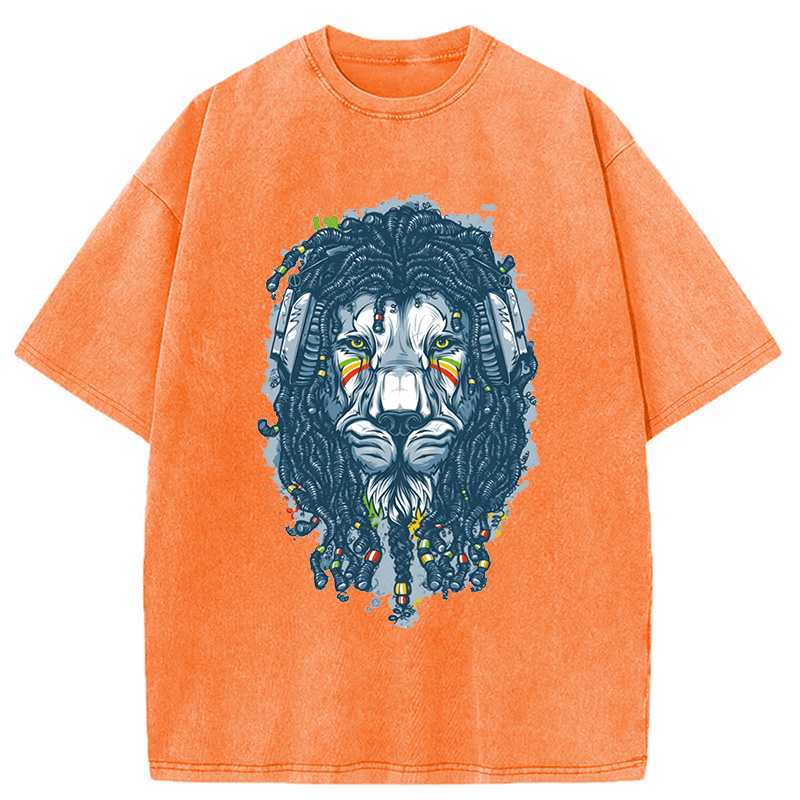 Tokyocanvas Hip Hop Lion Washed T-Shirt