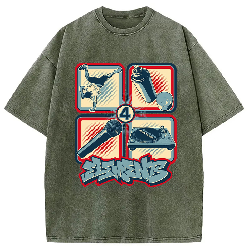 Tokyocanvas 4 Elements of Hip Hop Washed T-Shirt