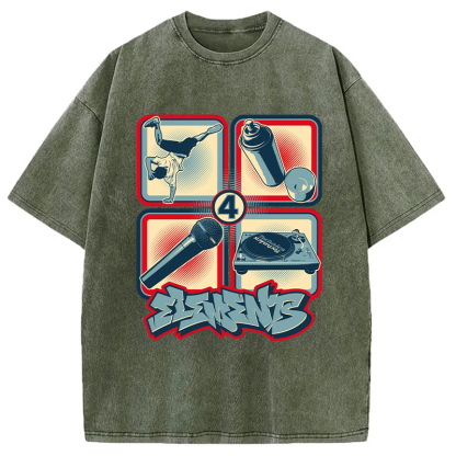 Tokyocanvas 4 Elements of Hip Hop Washed T-Shirt