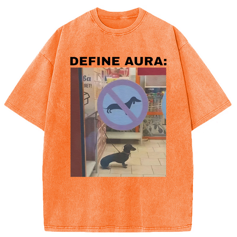 Tokyocanvas Define Aura Funny Washed T-Shirt