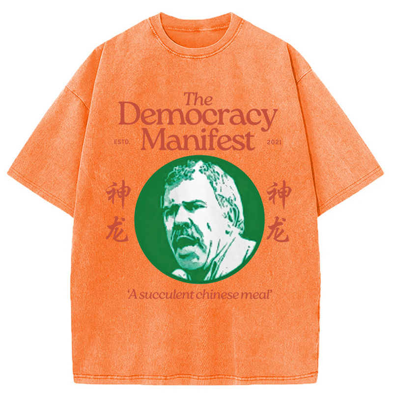 Tokyocanvas Democracy Manifest Succulent Chinese Meal Retro Washed T-Shirt