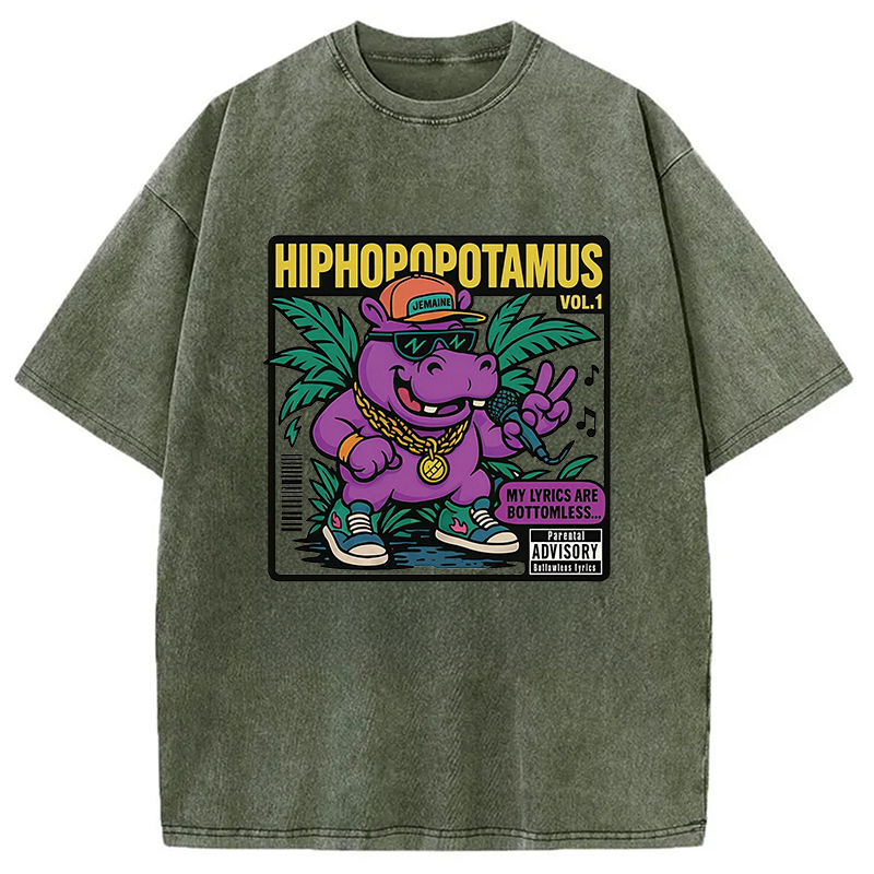 Tokyocanvas Hiphopopotamus Washed T-Shirt
