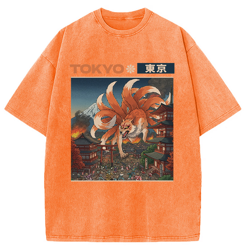 Tokyocanvas Tokyo Traditional Japanese Design Washed T-Shirt