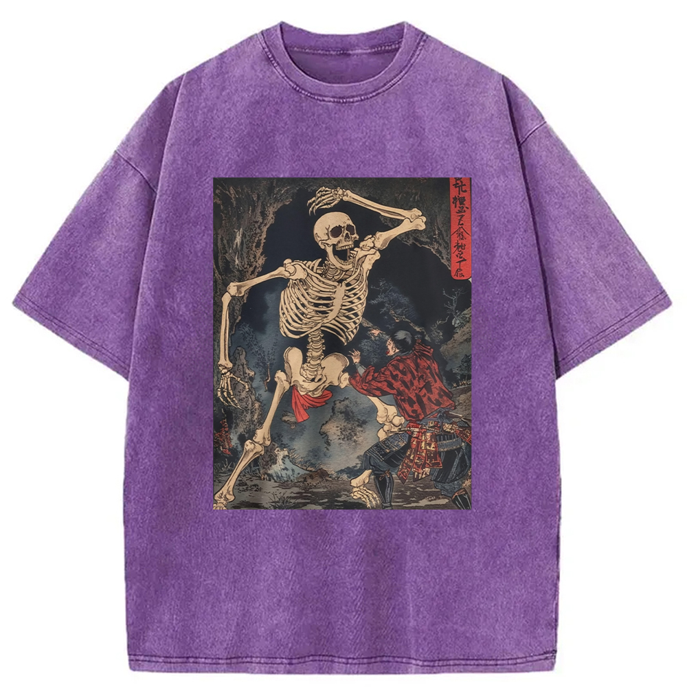 Tokyocanvas Japanese Horror Skeleton Washed T-Shirt