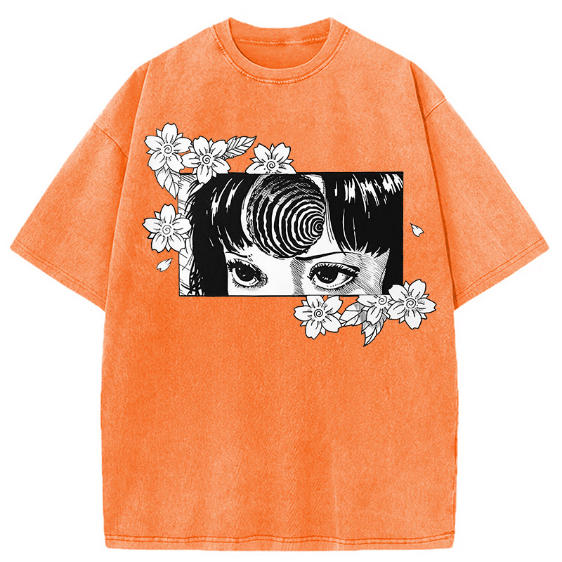 Tokyocanvas Tomie and Flowers Washed T-Shirt