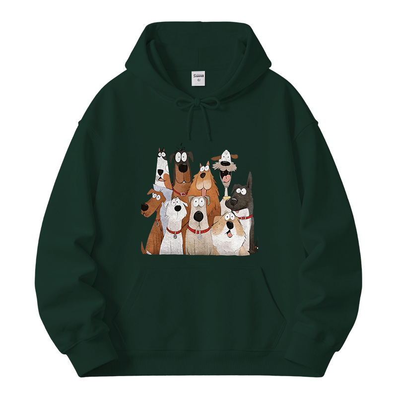 Tokyocanvas Funny Cute Dog Art Print Fleece Lined Hoodie