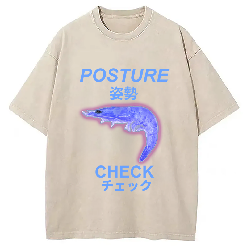 Tokyocanvas Posture Check Washed T-Shirt