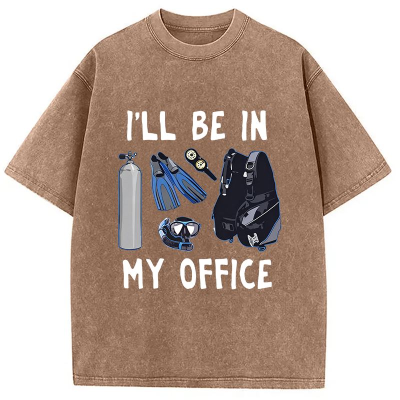 Tokyocanvas I'll be in My Office Scuba Diving Washed T-Shirt
