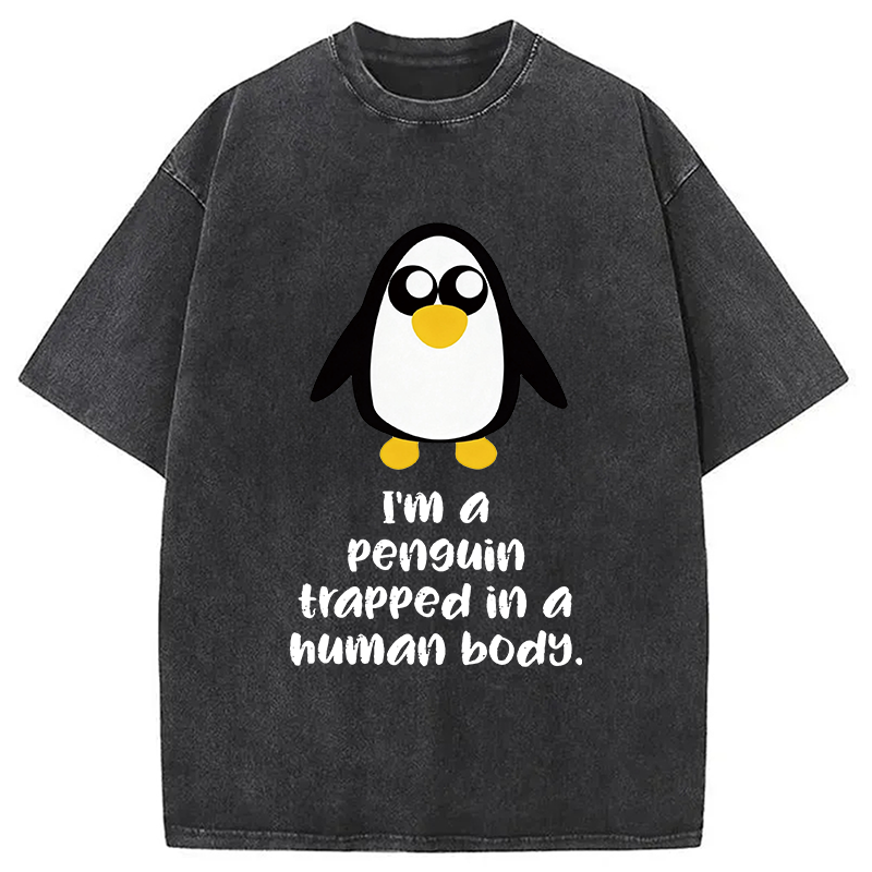 Tokyocanvas i'm A Penguin Washed T-Shirt