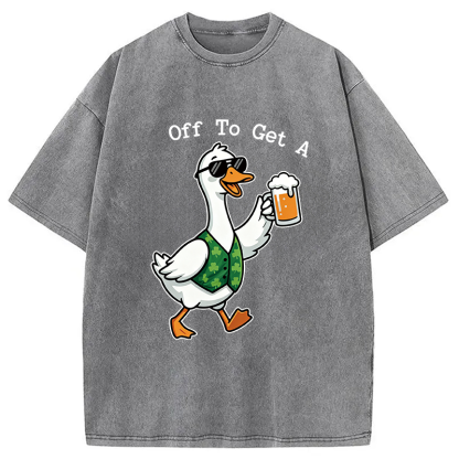 Tokyocanvas St Paddys Day Goose Washed T-Shirt