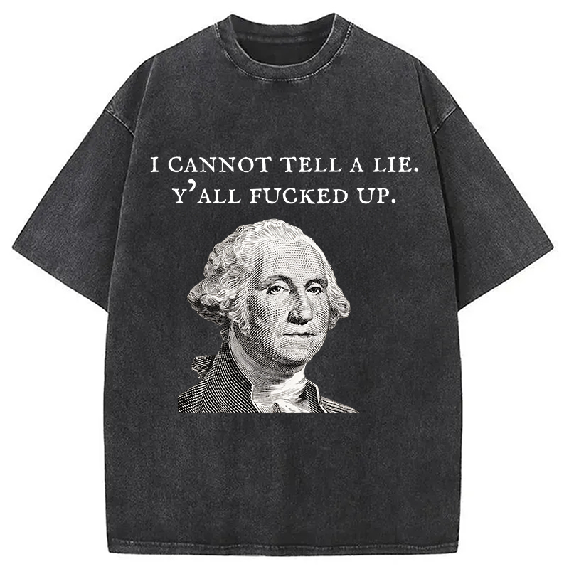Tokyocanvas Funny George Washington Post-Election Washed T-Shirt