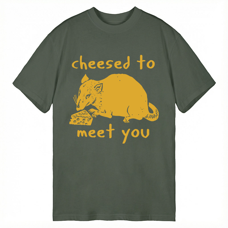 Tokyocanvas Cheesed To Meet You Funny Rat Meme Classic T-Shirt
