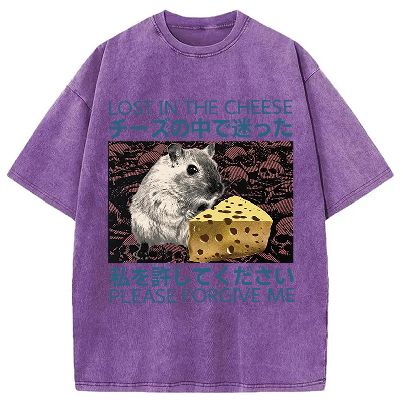 Tokyocanvas Lost in Cheese Japanese Rat Washed T-Shirt