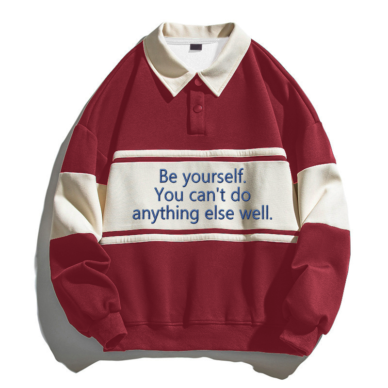 Tokyocanvas Be Yourself Polo Embroidered Sweatshirt