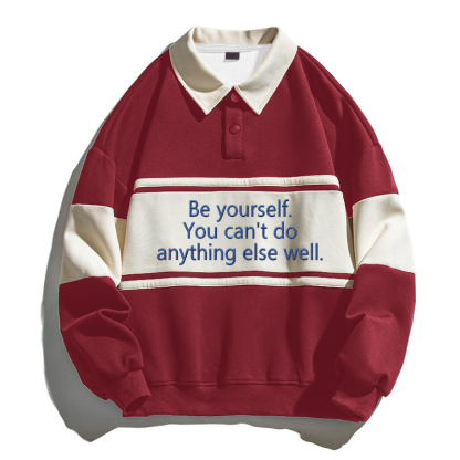 Tokyocanvas Be Yourself Polo Embroidered Sweatshirt