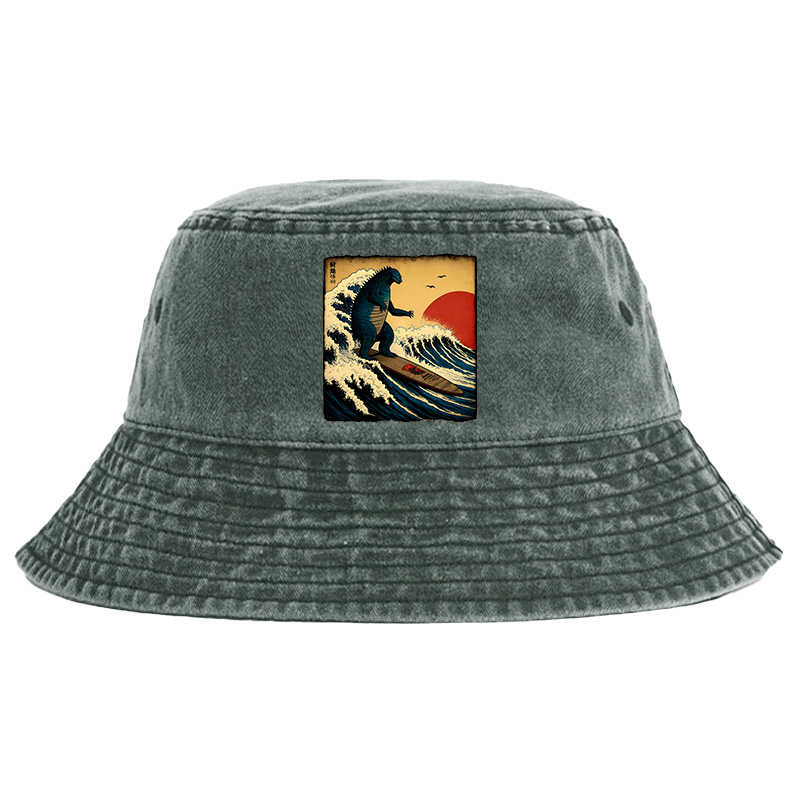 Tokyocanvas The Great Wave Washed Bucket Hat