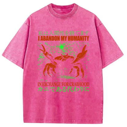 Tokyocanvas Vintage Japanese Crab Jokes Washed T-Shirt