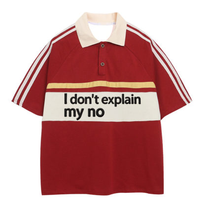 Tokyocanvas I Don't Explain My No Polo Embroidered T-Shirt