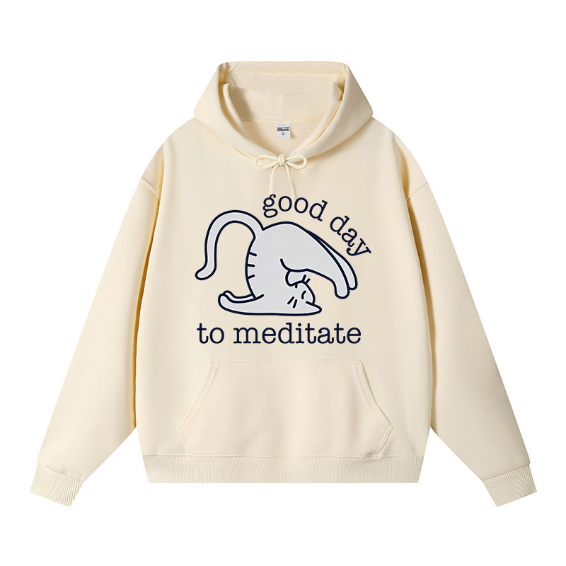Tokyocanvas Cats Doing Yoga Fleece Lined Hoodie