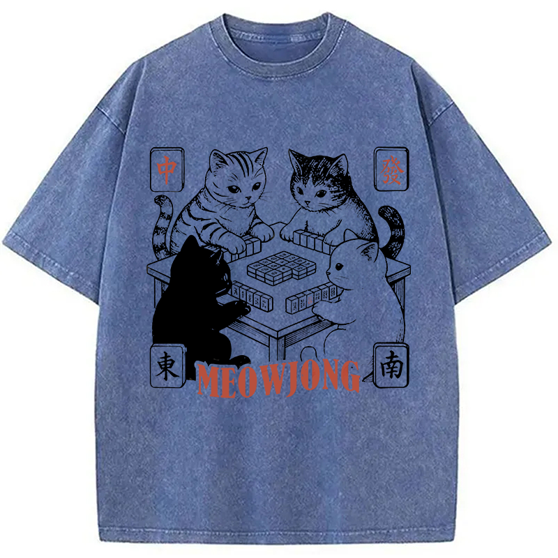 Tokyocanvas Meowjong Washed T-Shirt