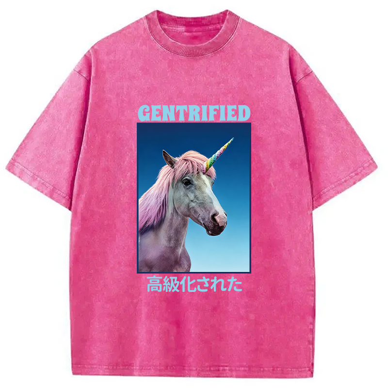 Tokyocanvas I Support Tiny Horse Rights Washed T-Shirt