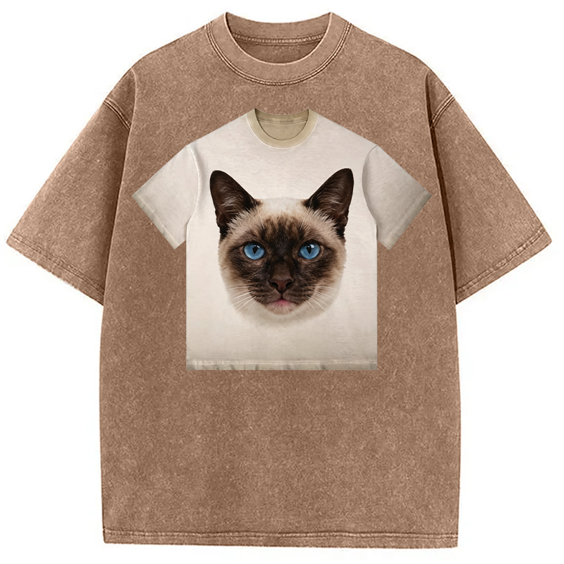 Tokyocanvas Coffee Cat Shirt Of Washed T-Shirt