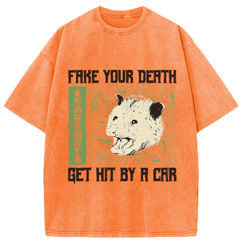 Tokyocanvas Fake Your Death Opossum Washed T-Shirt
