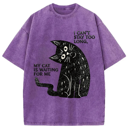 Tokyocanvas My Cat Is Waiting for Me Washed T-Shirt