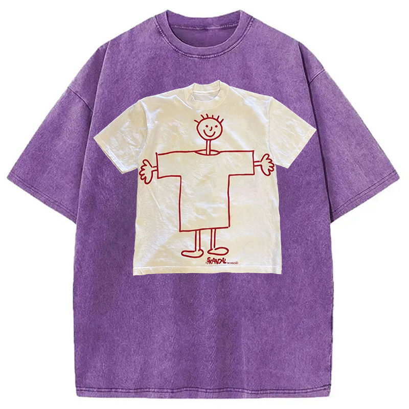 Tokyocanvas Children's Self Drawing Shirt Of Washed T-Shirt