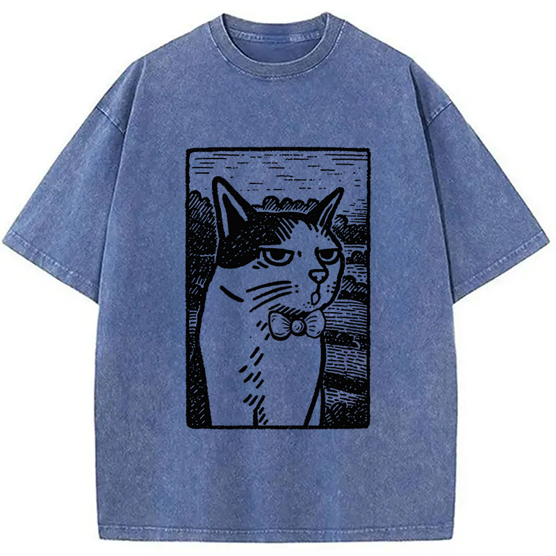 Tokyocanvas Cat's Hateful Eyes Washed T-Shirt