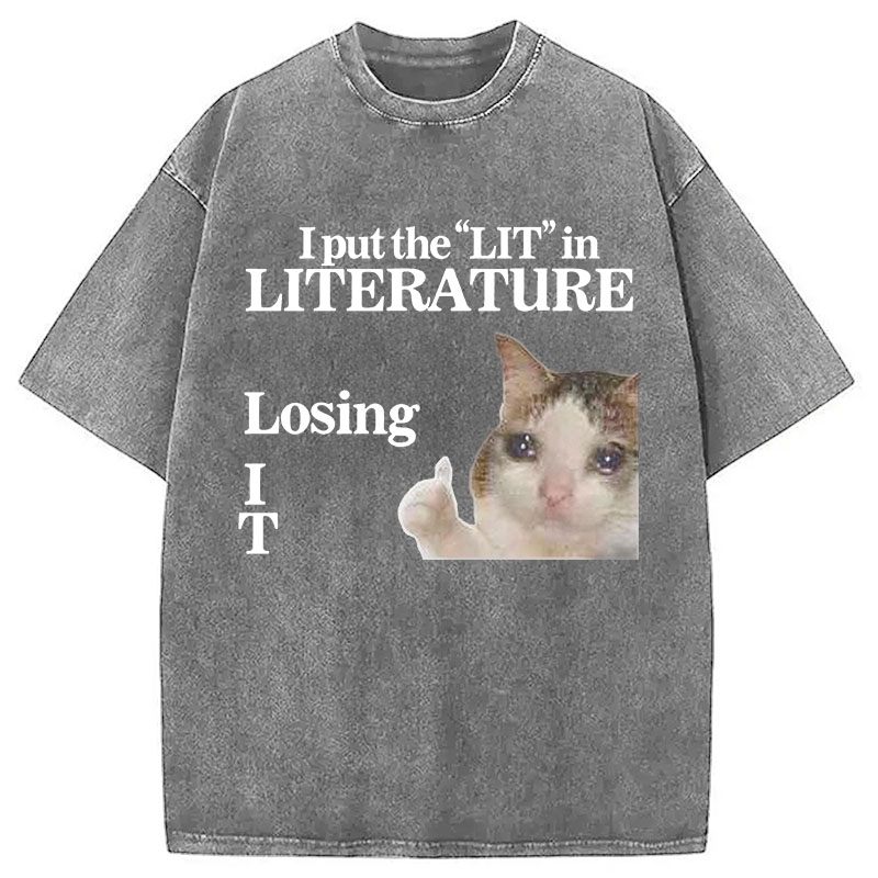 Tokyocanvas I Put the LIT in LITerature Washed T-Shirt