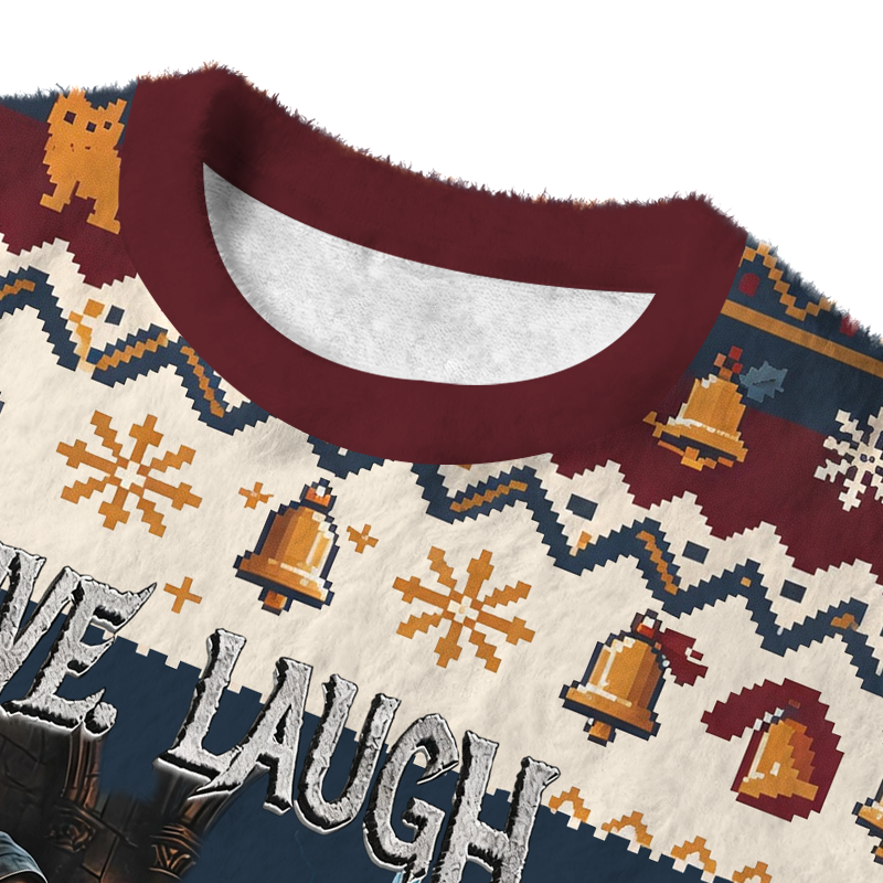 Tokyocanvas Live Laugh Toaster Bath Comfort Colors Funny Fuzzy Christmas Ugly Sweatshirt