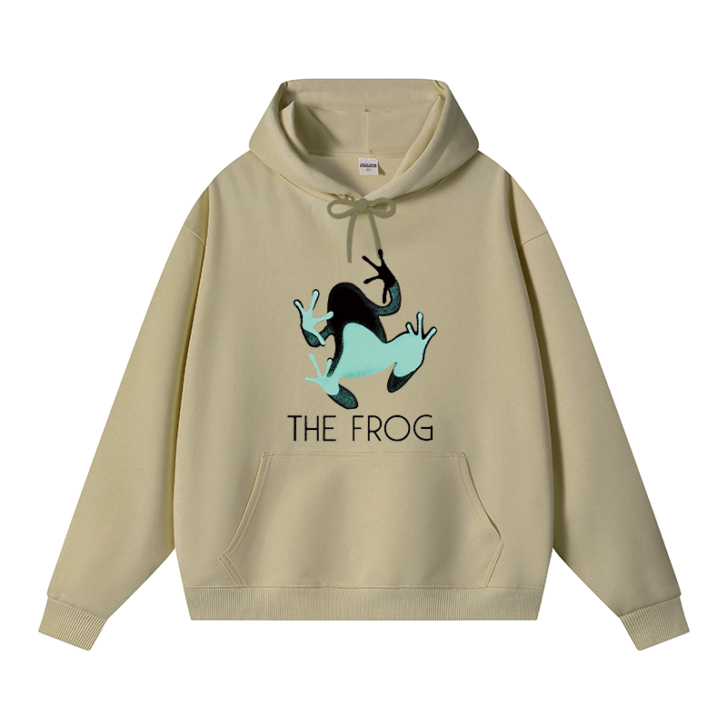 Tokyocanvas Frog Lying On Clothes Fleece Lined Hoodie
