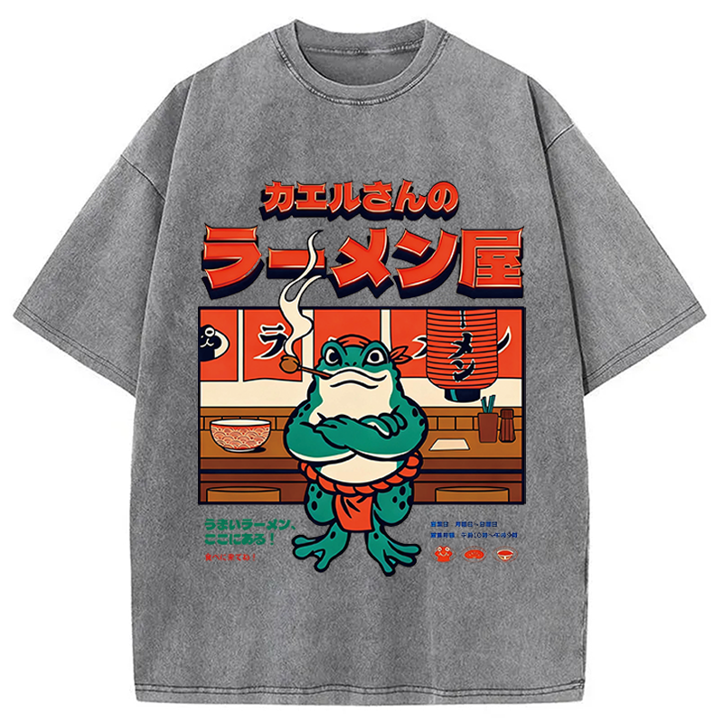 Tokyocanvas Mr. Frog's Ramen Shop Washed T-Shirt