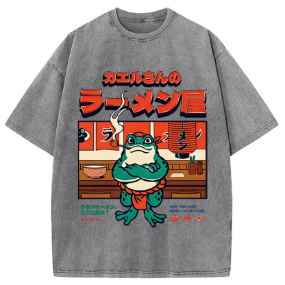 Tokyocanvas Mr. Frog's Ramen Shop Washed T-Shirt