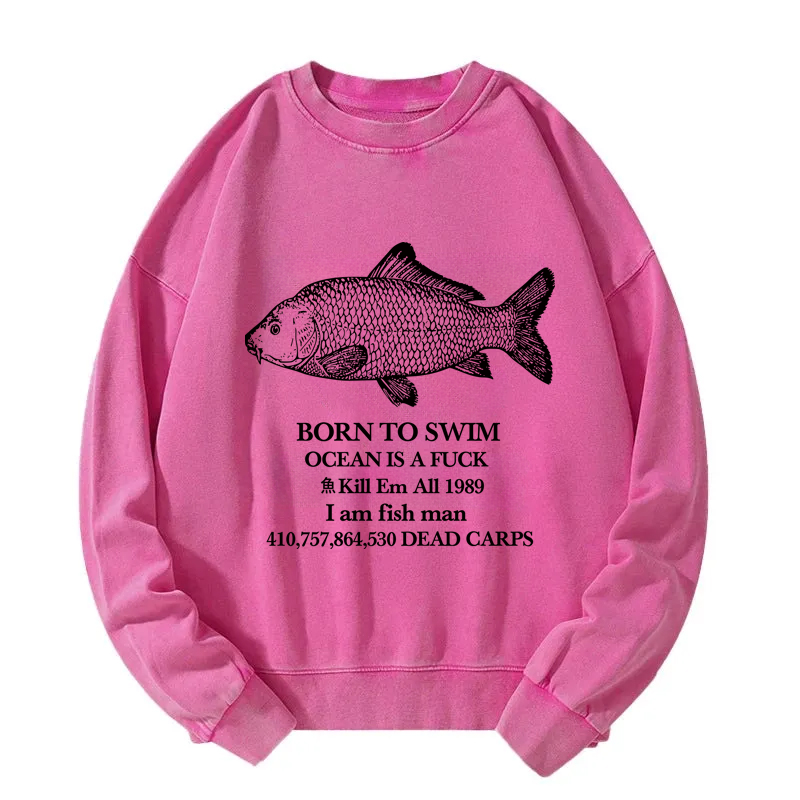 Tokyocanvas Born To Swim Washed Sweatshirt