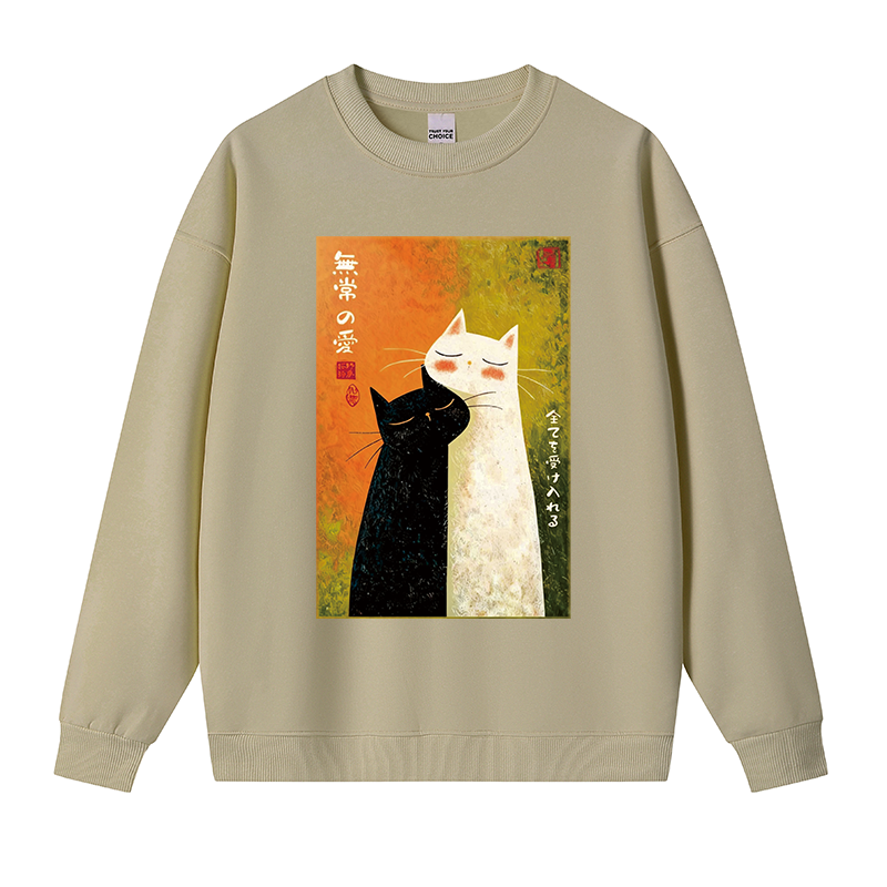 Tokyocanvas All Embraced by Transient Love Fleece Lined Sweatshirt