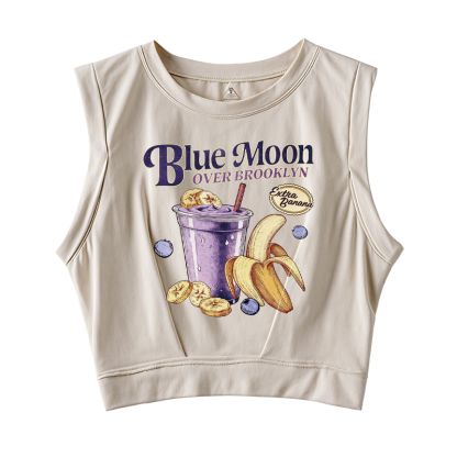 Tokyocanvas Blue Moon Over Brooklyn Sleeveless Crop Top