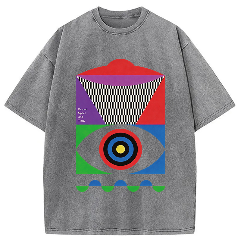 Tokyocanvas Abstract Minimalist Eye Washed T-Shirt