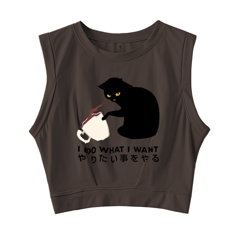 Tokyocanvas Tsundere Cat Funny Sleeveless Crop Top