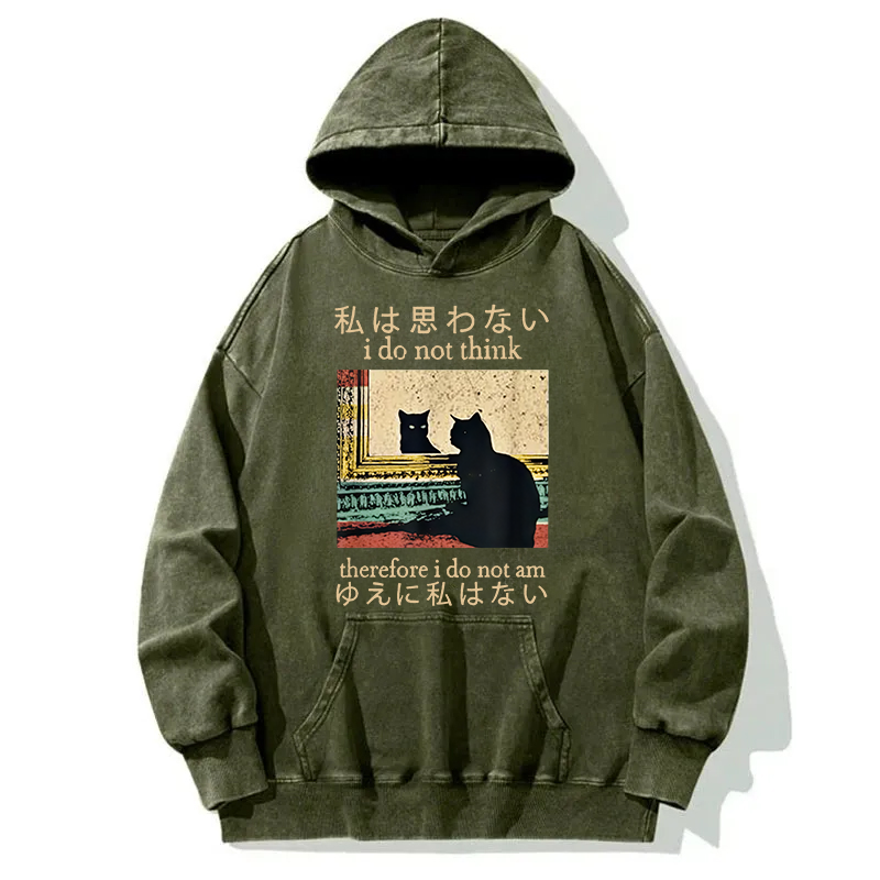 Tokyocanvas I Do Not Think Therefore I Do Not Am Washed Hoodie