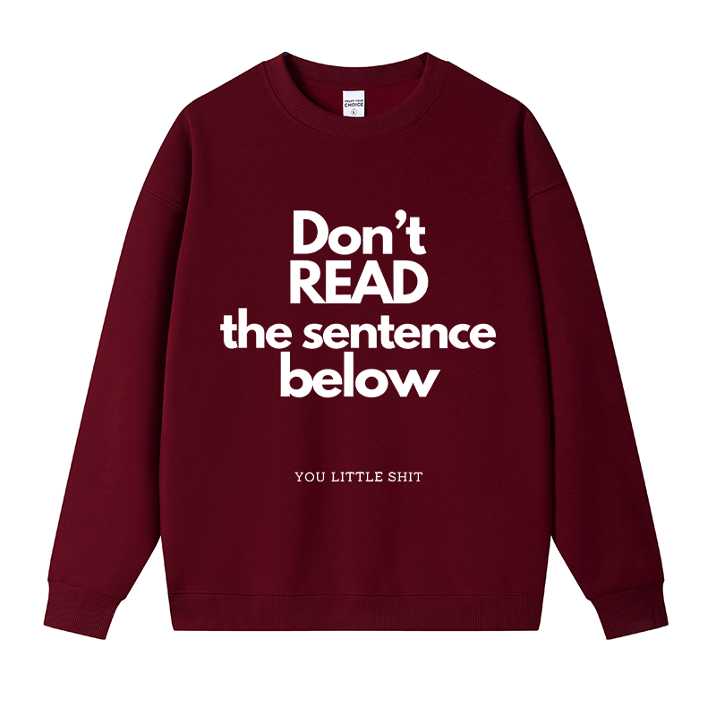 Tokyocanvas Humorous Word Games Fleece Lined Sweatshirt