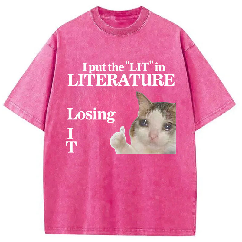 Tokyocanvas I Put the LIT in LITerature Washed T-Shirt