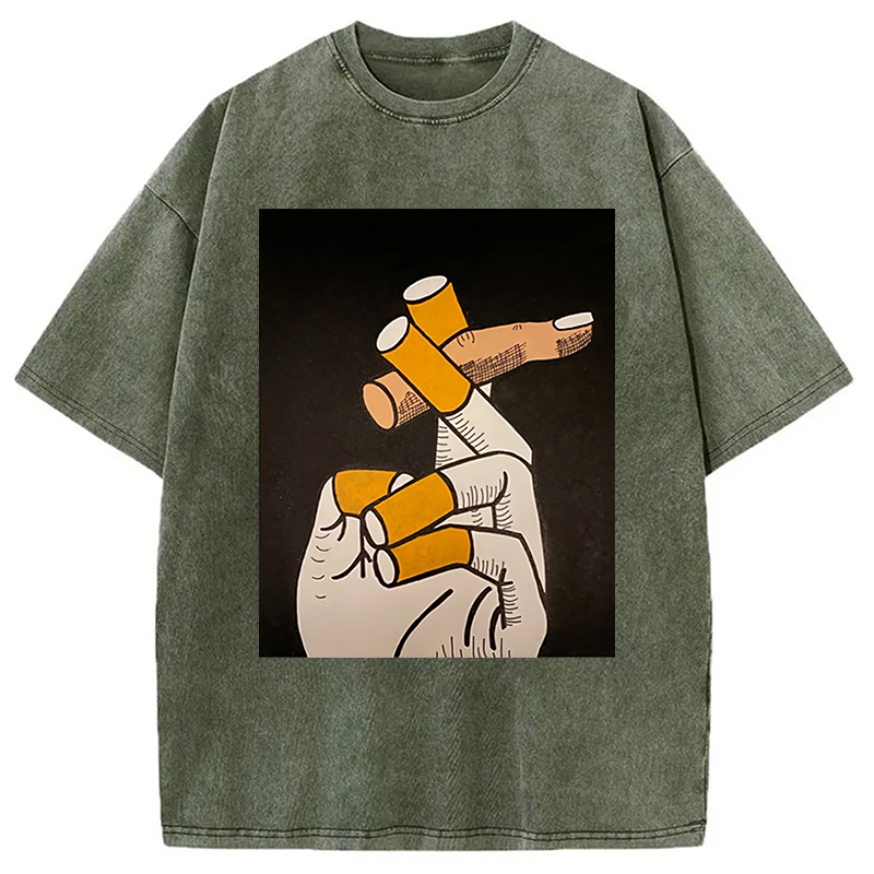 Tokyocanvas Finger Cigarette Washed T-Shirt