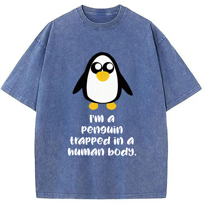 Tokyocanvas i'm A Penguin Washed T-Shirt