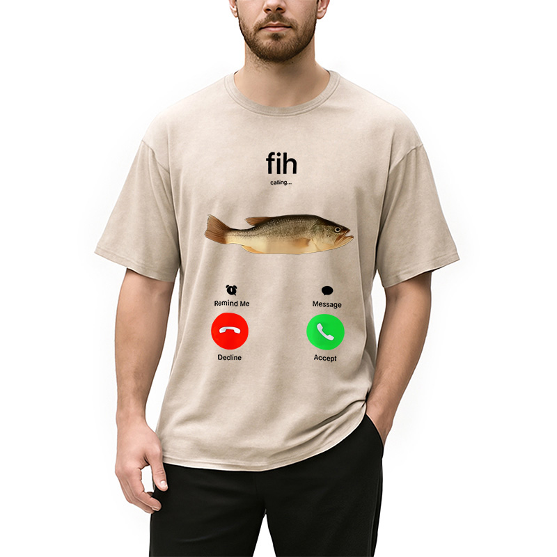 Tokyocanvas Fih Incoming Call Meme Washed T-Shirt
