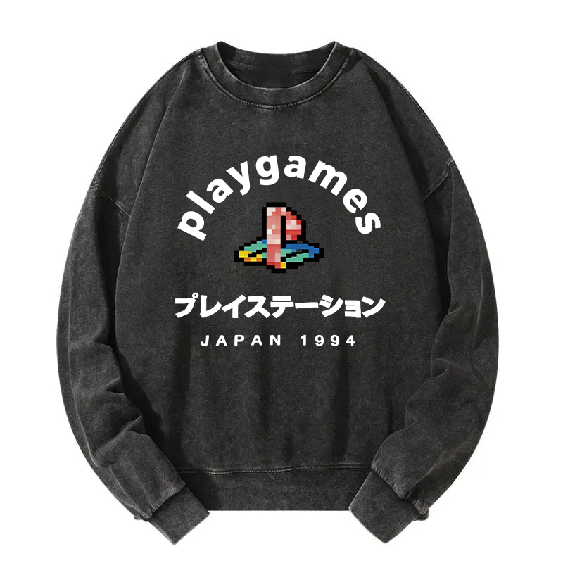 Tokyocanvas Play Games Japan Washed Sweatshirt