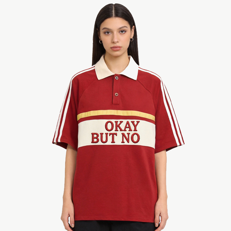 Tokyocanvas Okay But No Polo Embroidered T-Shirt