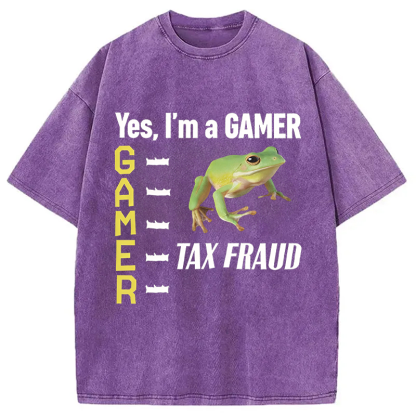 Tokyocanvas Frog Gamer Meme Washed T-Shirt
