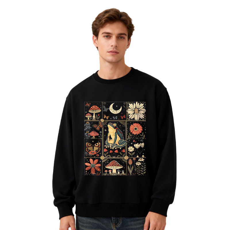 Tokyocanvas Celestial Frog Goblincore Mushroom Classic Sweatshirt